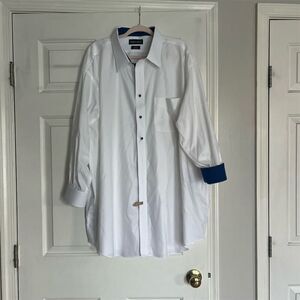 Paul Fredrick Men's White Dress Shirt Size 20 Classic Fit Long Sleeve